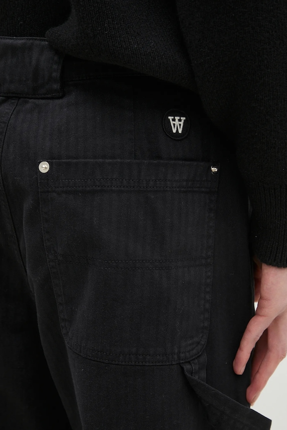 Kalhoty Wood Wood Fed Herringbone Workwear Pants černá 30250468