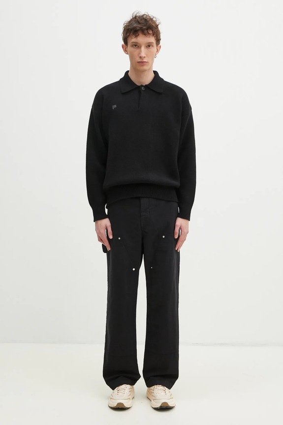 Kalhoty Wood Wood Fed Herringbone Workwear Pants 30250468 černá