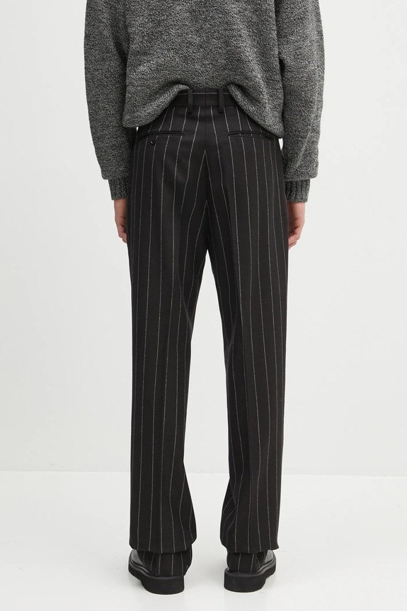Îmbrăcăminte Wacko Maria pantaloni de lână Double Pleated 24FW.WMP.TR21 negru