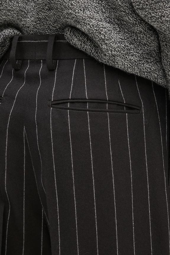 Wacko Maria pantaloni de lână Double Pleated negru 24FW.WMP.TR21