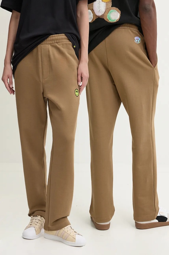 Barrow spodnie dresowe bawełniane bawełna brązowy F4BWUAFP140