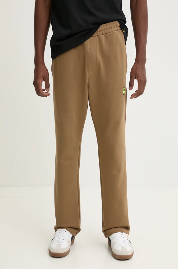 Barrow spodnie dresowe bawełniane F4BWUAFP140 brązowy AW24