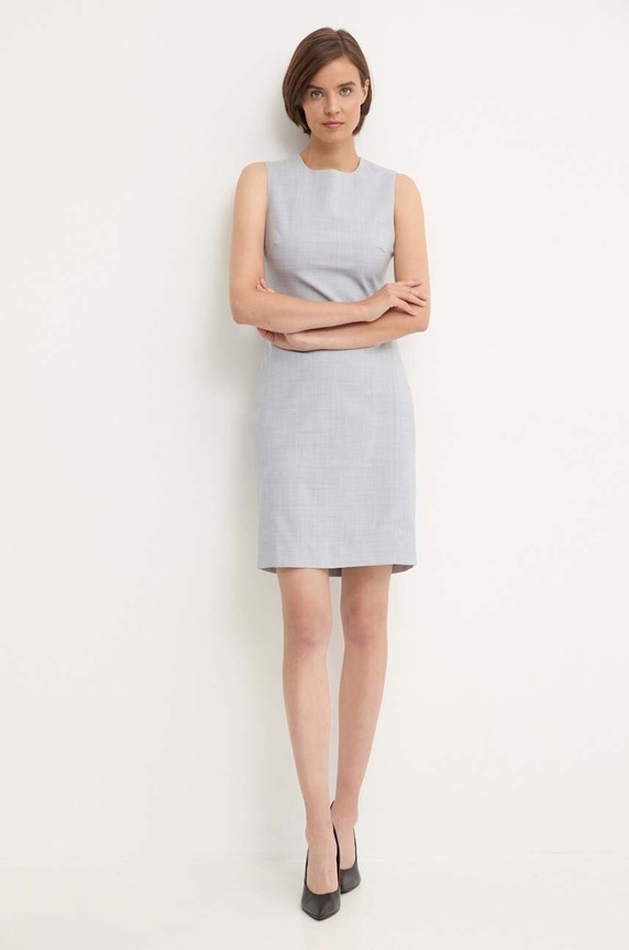 Vlnené šaty Calvin Klein K20K207577 sivá AW24