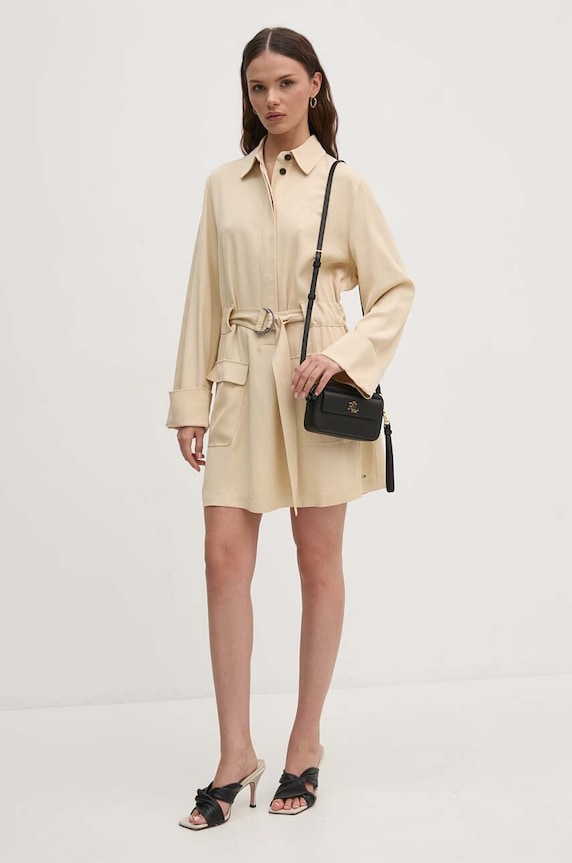 Šaty Tommy Hilfiger WW0WW42308 béžová AW24