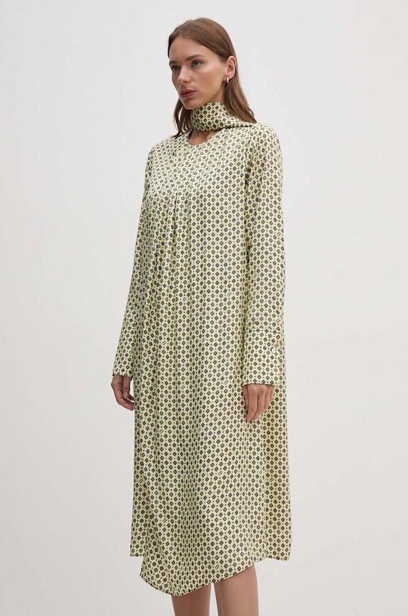Šaty Tommy Hilfiger midi žlutá WW0WW42318