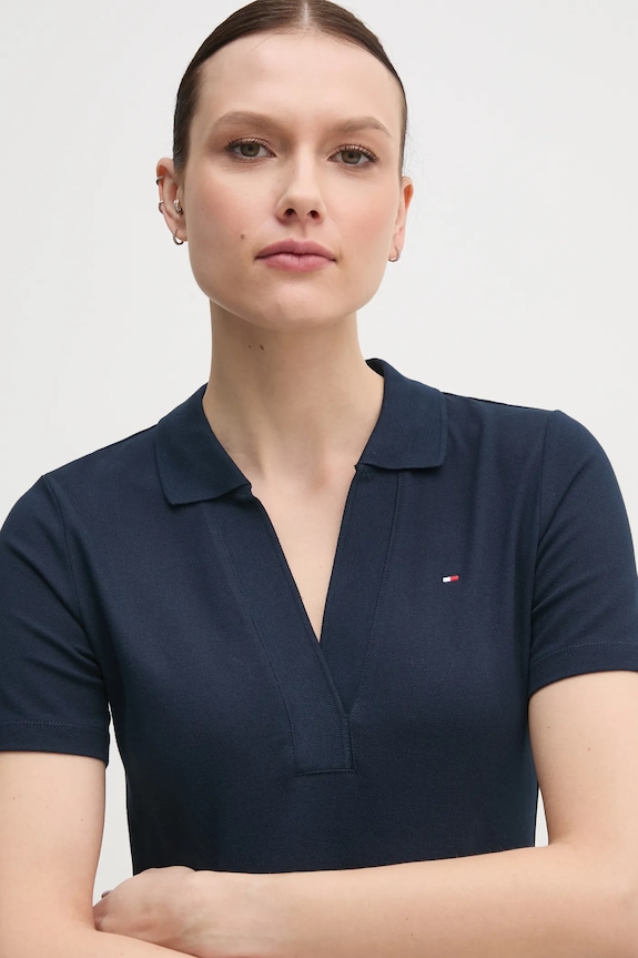 Tommy Hilfiger sukienka bawełniana z elastanem granatowy WW0WW42567