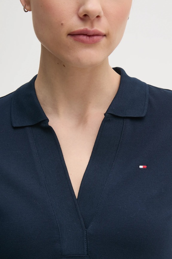 Tommy Hilfiger sukienka bawełniana z elastanem WW0WW42567 granatowy