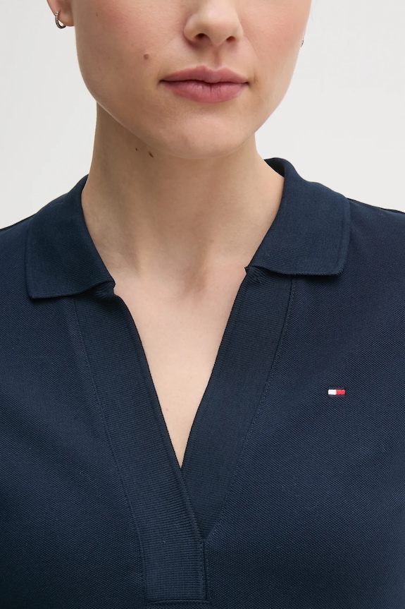 Tommy Hilfiger sukienka bawełniana z elastanem WW0WW42567 granatowy