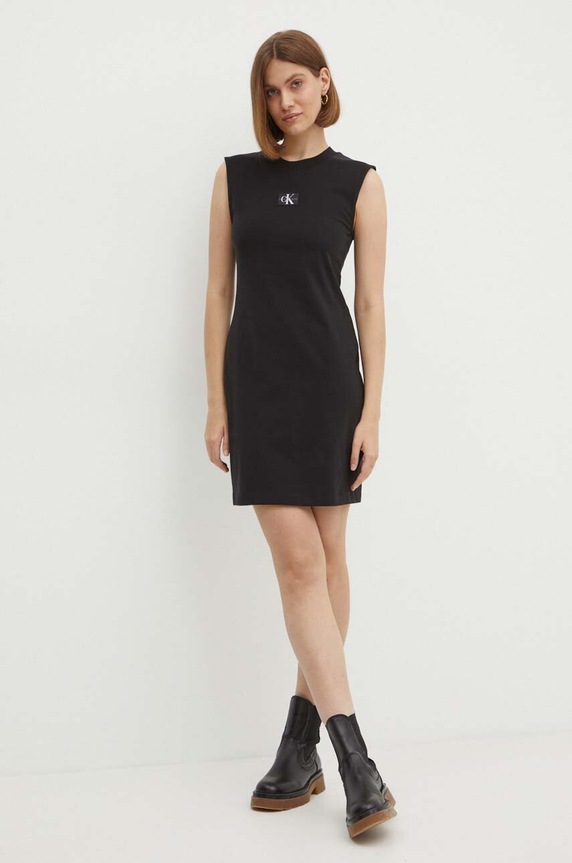 Calvin Klein Jeans sukienka bawełniana J20J223526 czarny AW24