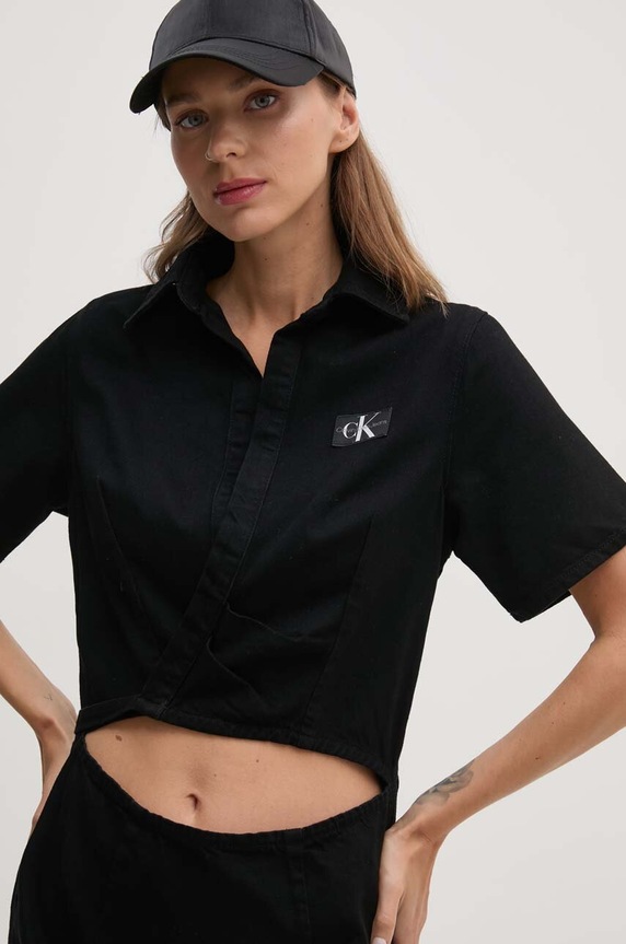Džínové šaty Calvin Klein Jeans černá J20J223666
