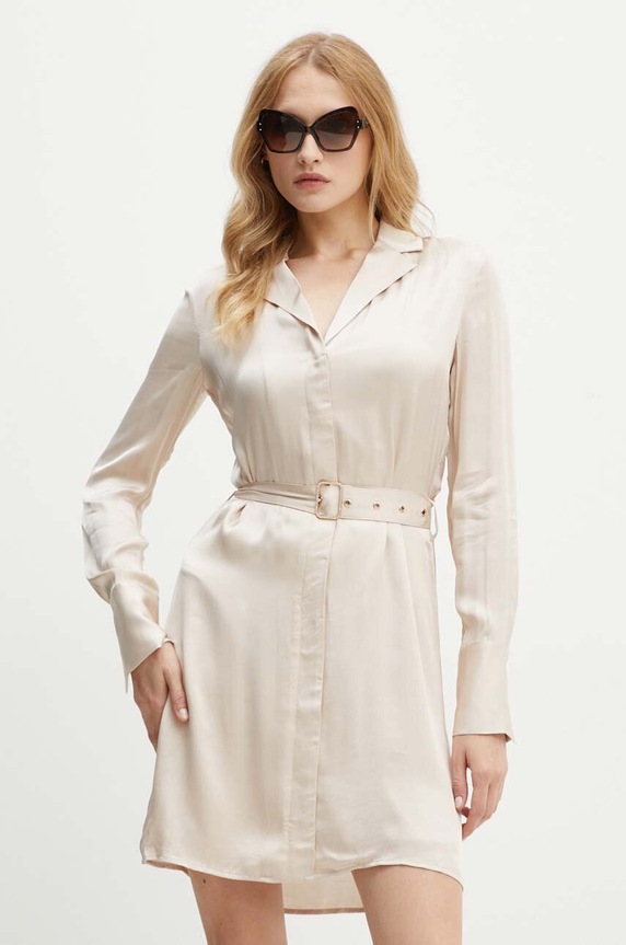 Haljina Guess GRACE Planet friendly bež W4YK0E.WGFU2