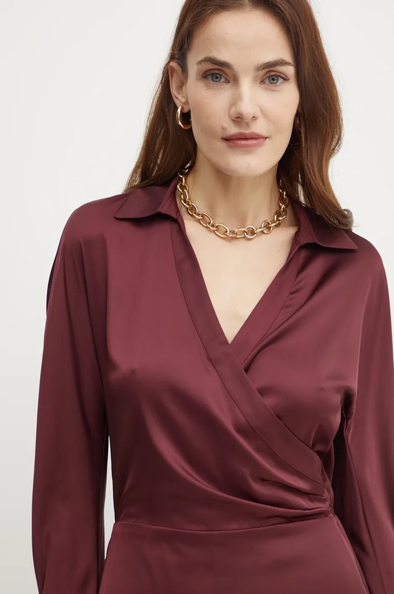 Guess sukienka TANYA bordowy W4YK69.WF1T2