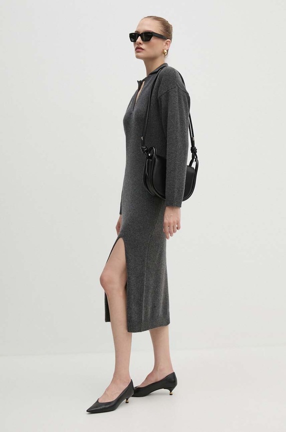 Μάλλινο φόρεμα Pinko 104064.A1CH γκρί AW24