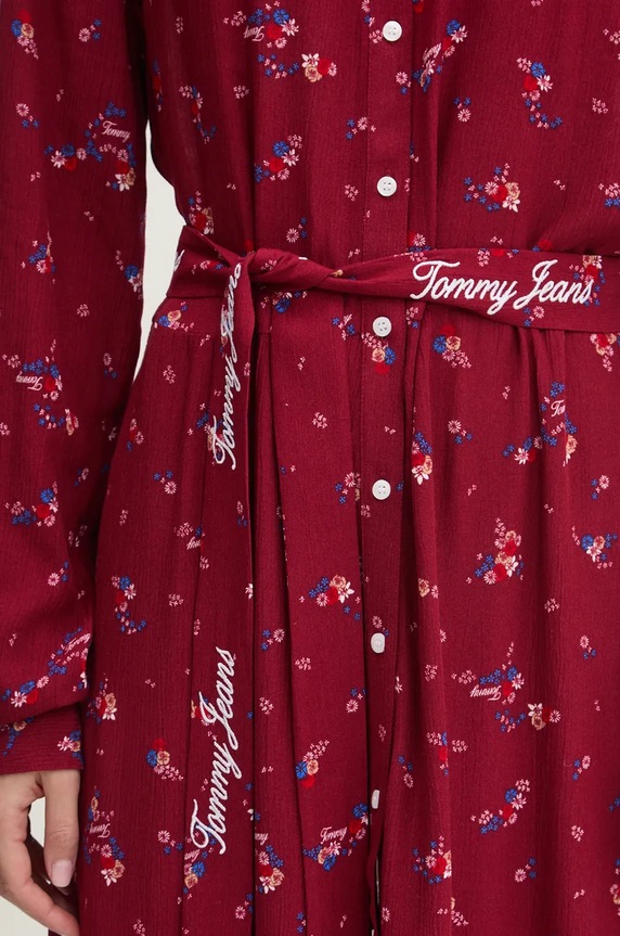 Рокля Tommy Jeans DW0DW18474 бордо