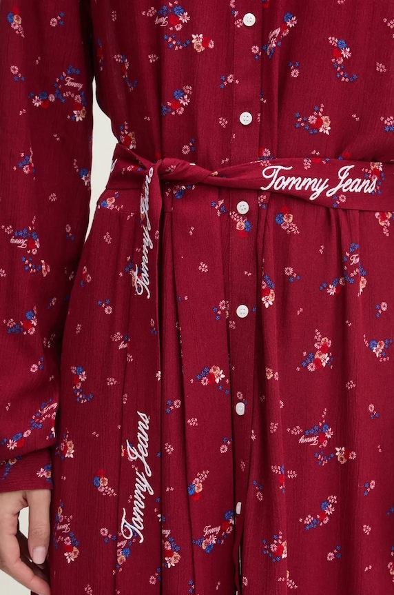 Рокля Tommy Jeans DW0DW18474 бордо