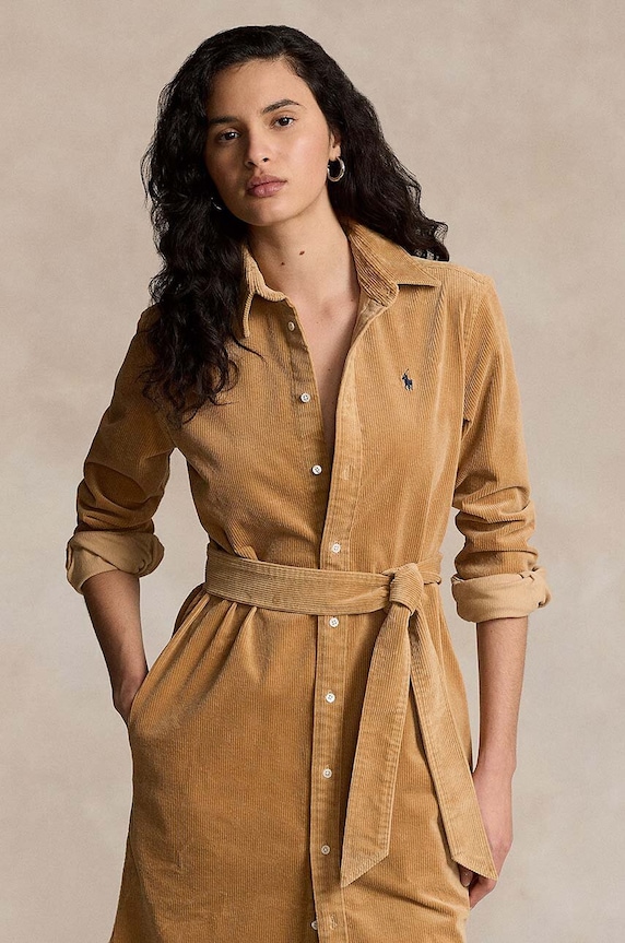 Îmbrăcăminte Polo Ralph Lauren rochie din velur 211941474 bej
