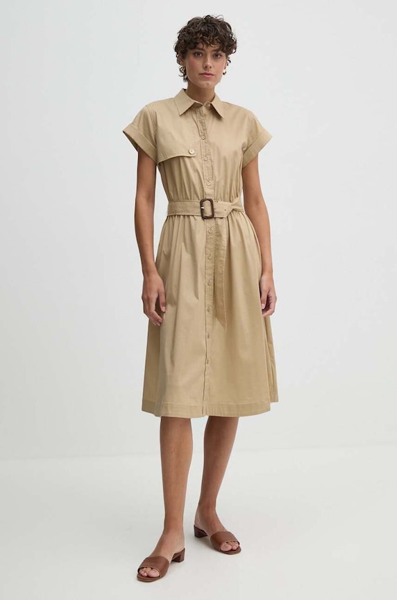 Šaty Lauren Ralph Lauren s elastanom béžová 250941649