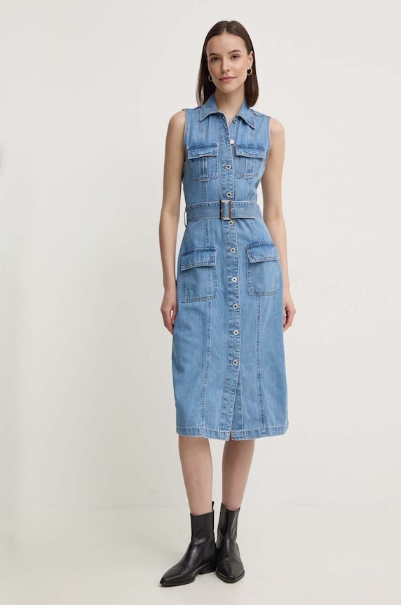 Pepe Jeans sukienka jeansowa LIZ PL953550 niebieski AW24