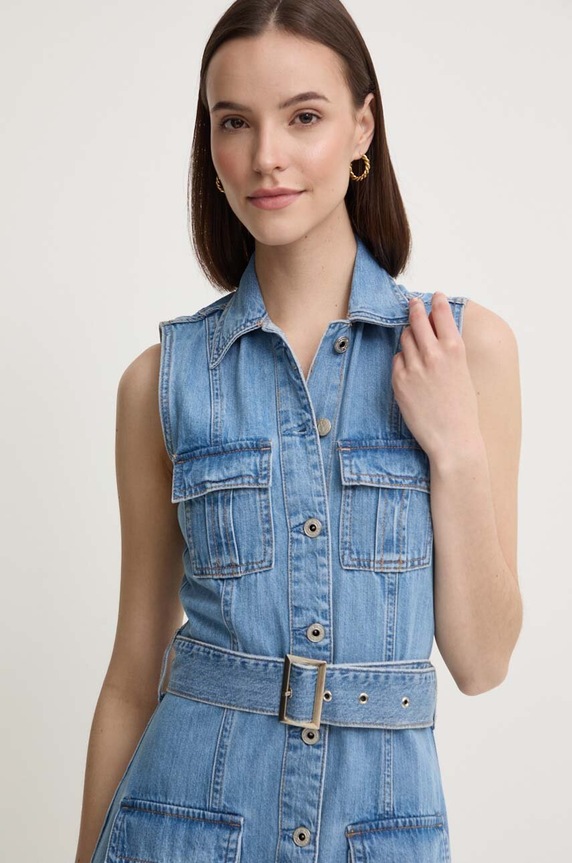 Pepe Jeans sukienka jeansowa LIZ niebieski PL953550