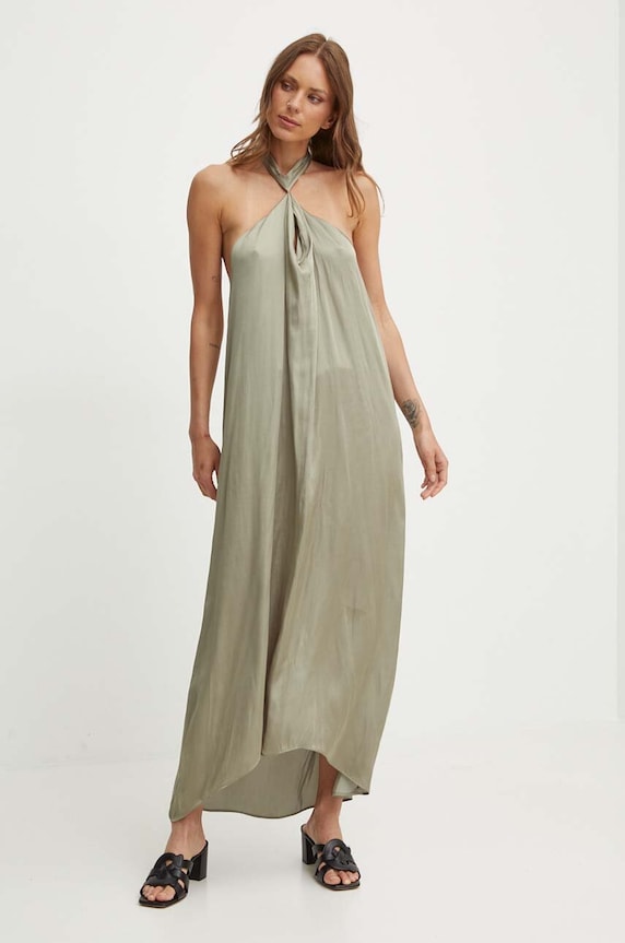 Pepe Jeans ruha LILIANA vállas zöld PL953578