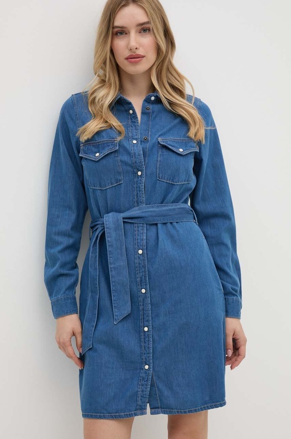 Haljina Pepe Jeans REGULAR DENIM DRESS Planet friendly plava PL953581HT8