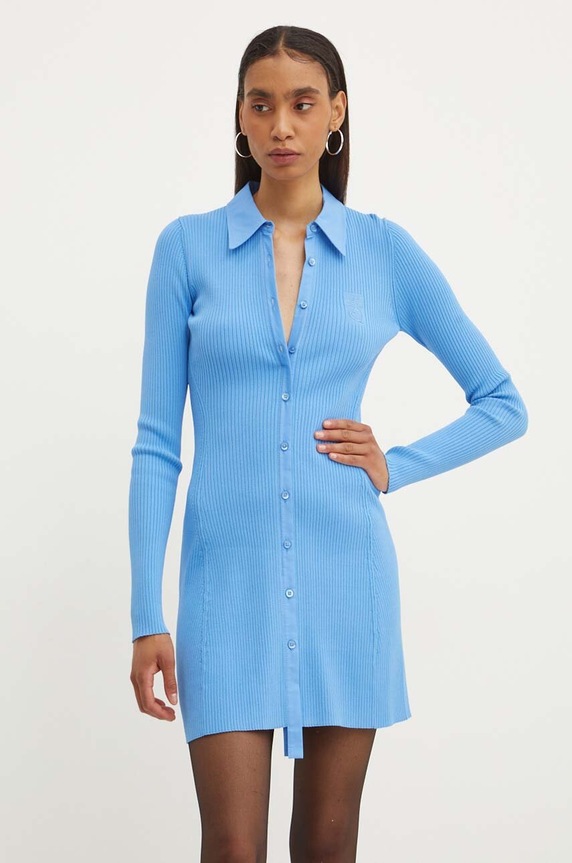 Moschino Jeans rochie cu guler albastru 0488.8205