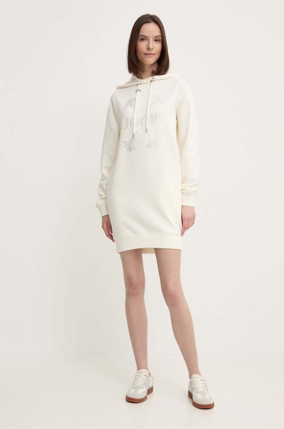 Joop! sukienka bawełniana 30042821 beżowy AW24