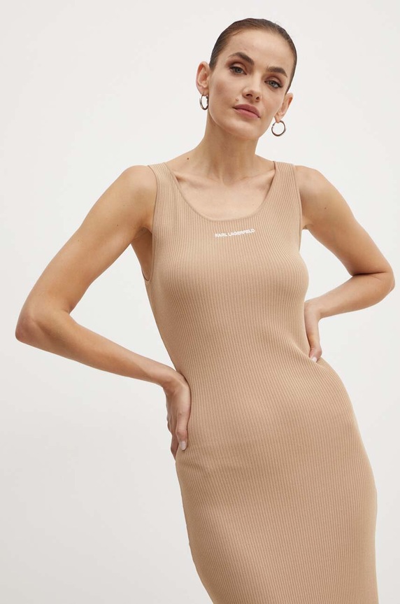 Karl Lagerfeld sukienka beżowy 245W1332