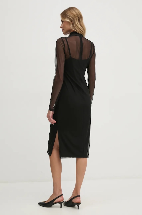 Dkny sukienka z elastanem czarny P4HD7XSG
