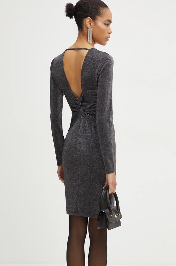 Рокля Armani Exchange еластичен сребърен 6DYACP.YJLXZ