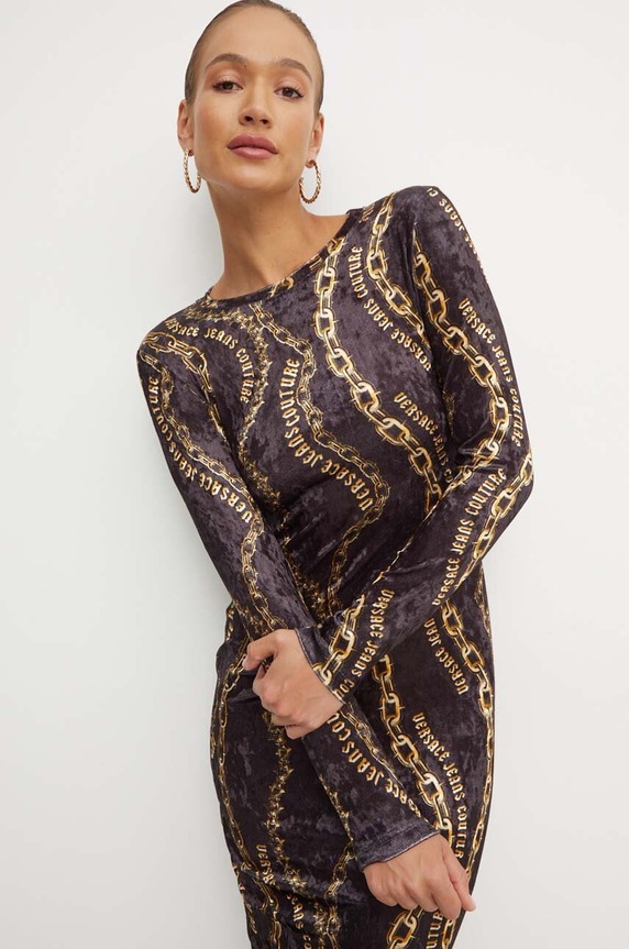 Versace Jeans Couture rochie de catifea 77HAO9B0.JS367