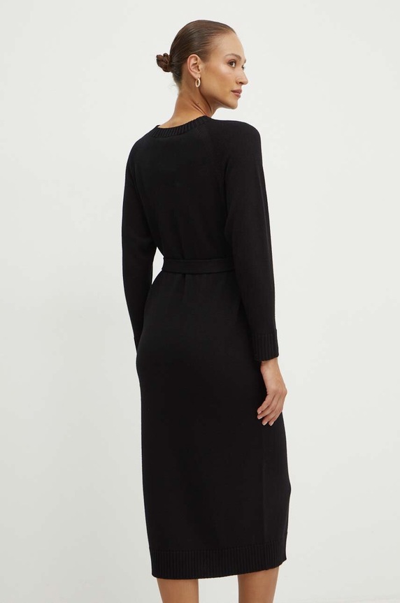 Max Mara Leisure gyapjú ruha 2426326028600 fekete AW24