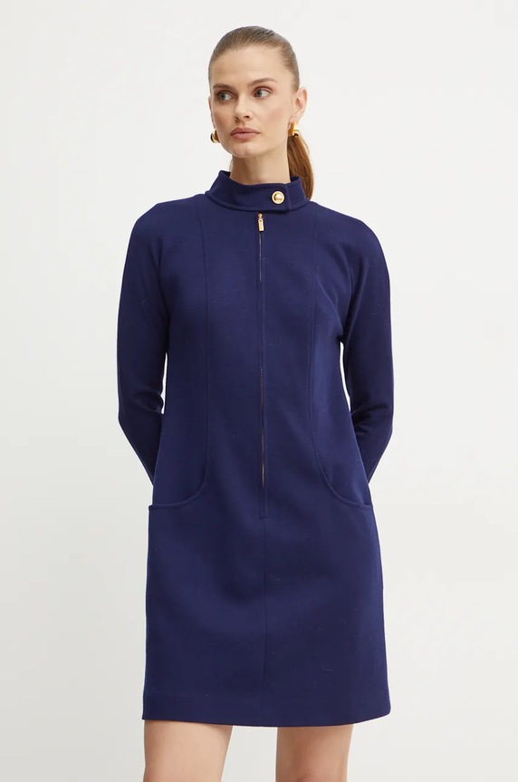 Vlnené šaty Luisa Spagnoli MARILINA 541495 tmavomodrá AW24