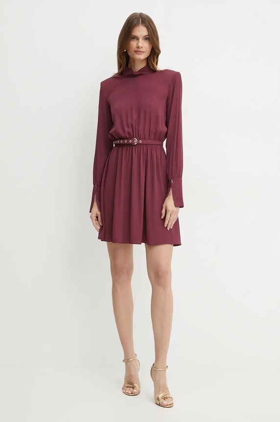Patrizia Pepe sukienka 2A2844.A509 bordowy AW24