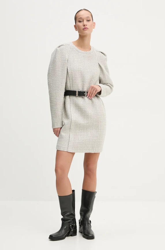Šaty z vlněné směsi IRO WM33JULIETTE bílá AW24