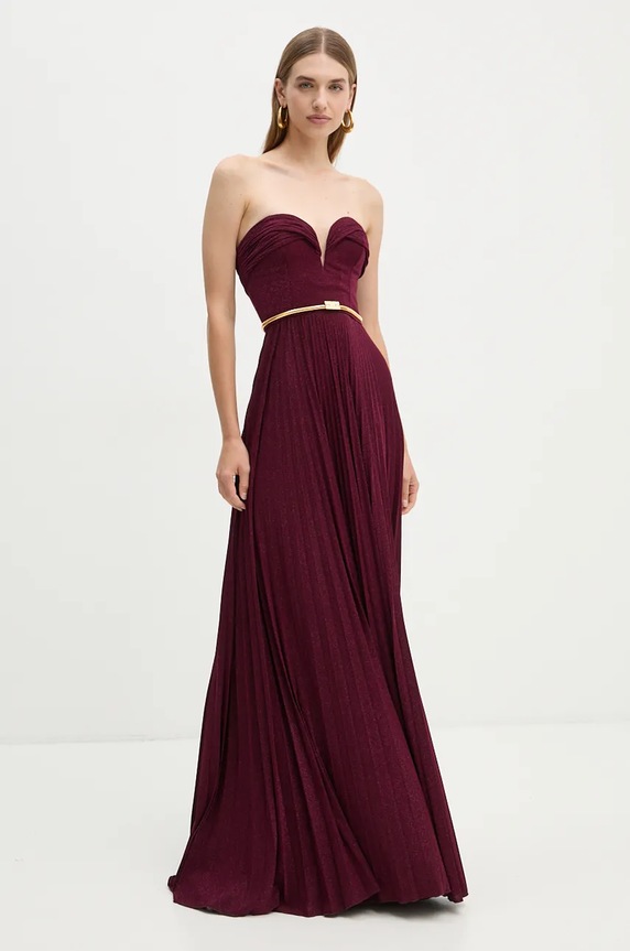 Φόρεμα Elisabetta Franchi λεπτό μοτίβο κόκκινο AB62847E2