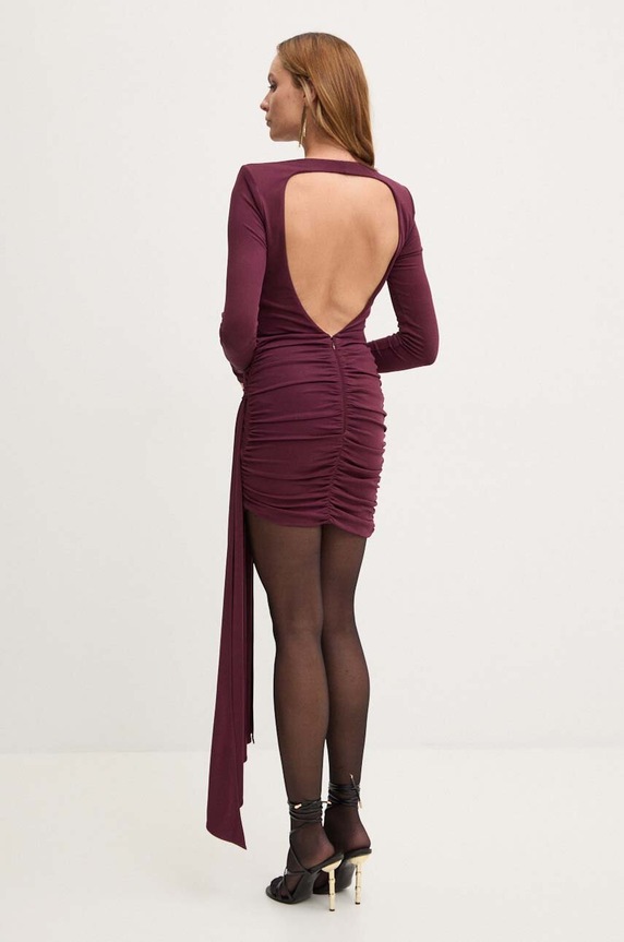 Šaty Elisabetta Franchi AB71947E2 burgundské AW24