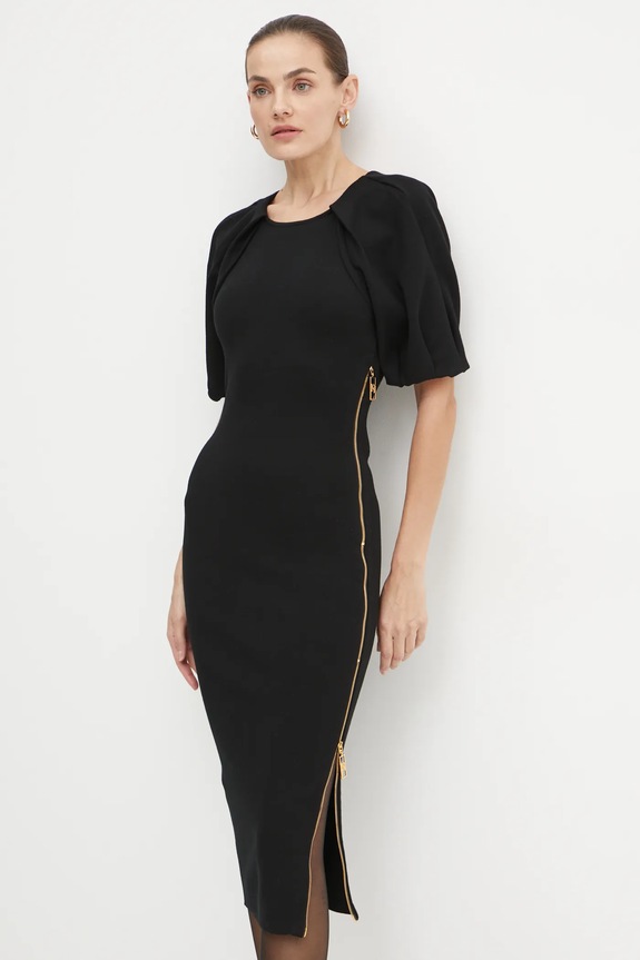 Elisabetta Franchi sukienka midi czarny AM22M47E2