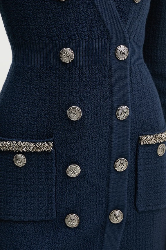 Elisabetta Franchi vestito con aggiunta di lana AM27S47E2 blu navy