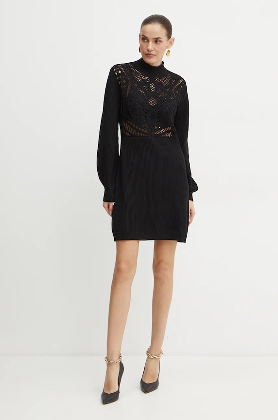 Vlněné šaty Twinset 242TP3470 černá AW24