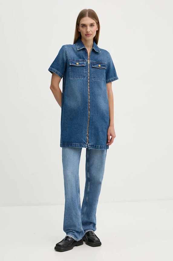 A.P.C. rochie din denim robe amanda COGZU.F35104 albastru AW24