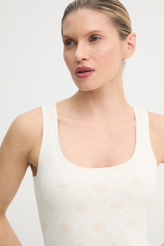 Платье с примесью шерсти Guess SARAH бежевый W4BK98.Z3JD2
