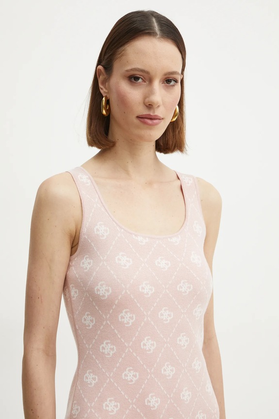 Haljina s primjesom vune Guess SARAH roza W4BK98.Z3JD2