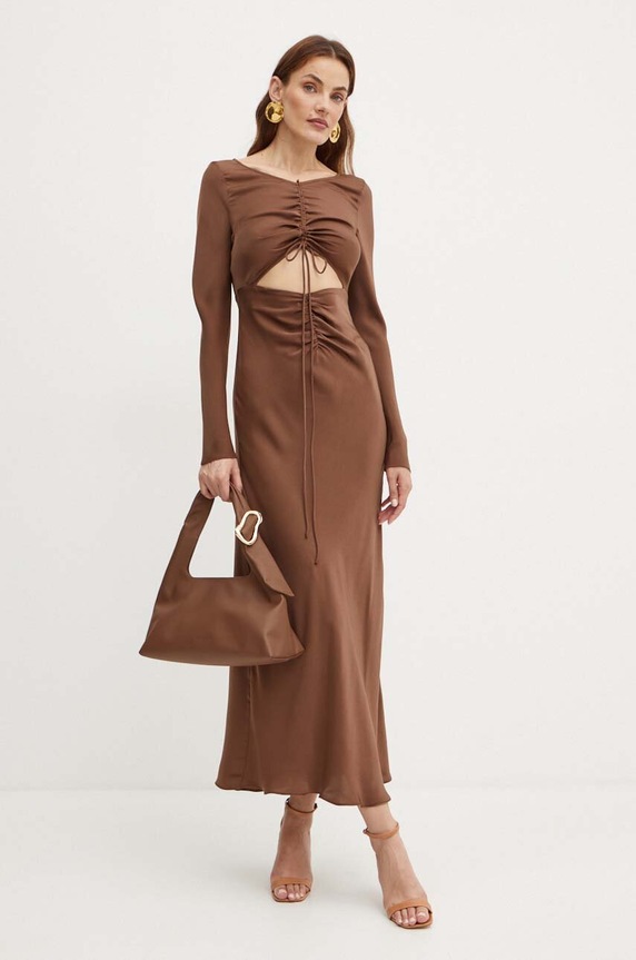 Bardot ruha DARING hosszú barna 59388DB