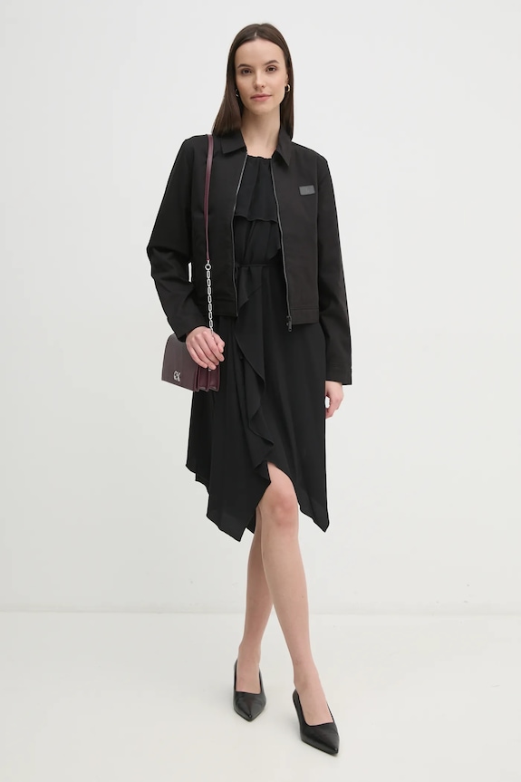 Φόρεμα Sisley 4LNTLV06M μαύρο AW24