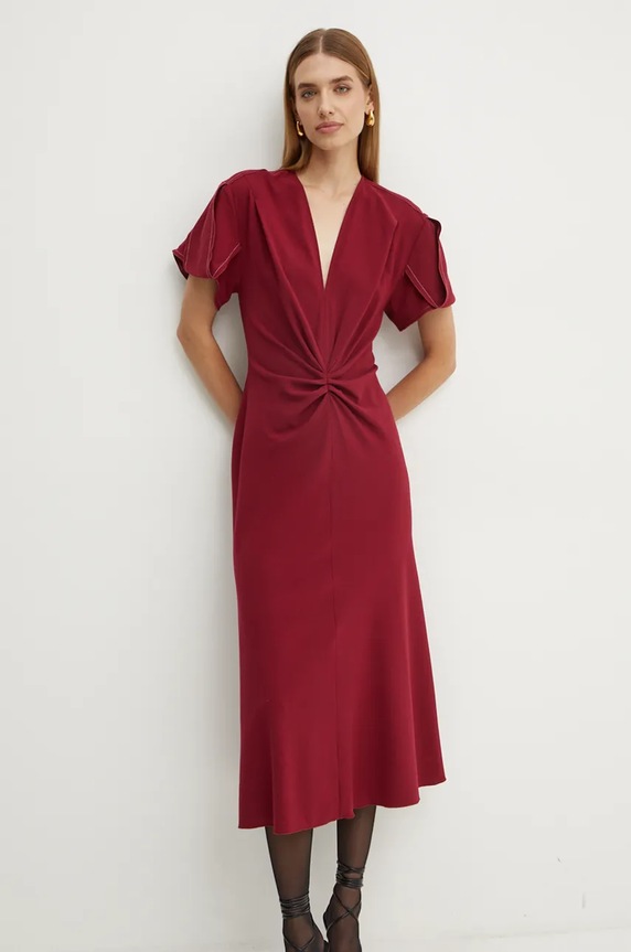 Victoria Beckham gyapjú ruha rövid piros 1424WDR005195C