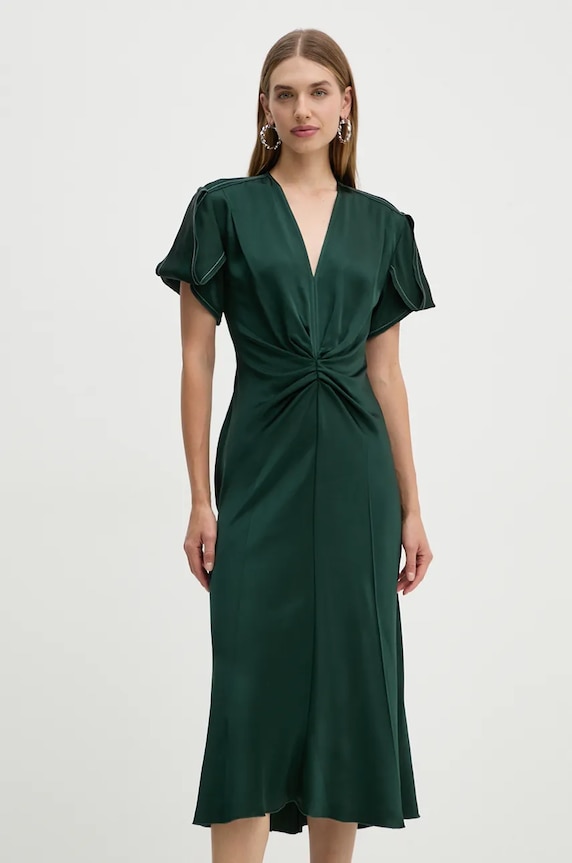 Φόρεμα Victoria Beckham μυτερό άκρο πράσινο 1424WDR005195D