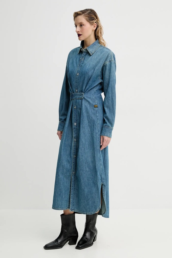 G-Star rochie din denim D25183.D252 albastru SS25