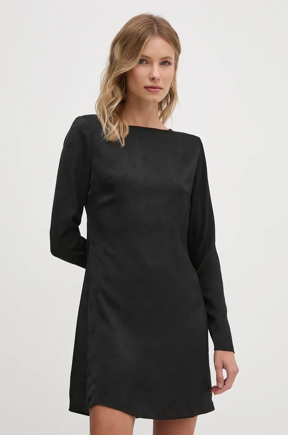 Šaty Calvin Klein Jeans hladký černá J20J224137