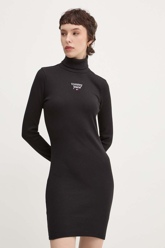 Φόρεμα Tommy Jeans με ελαστάν μαύρο DW0DW19678